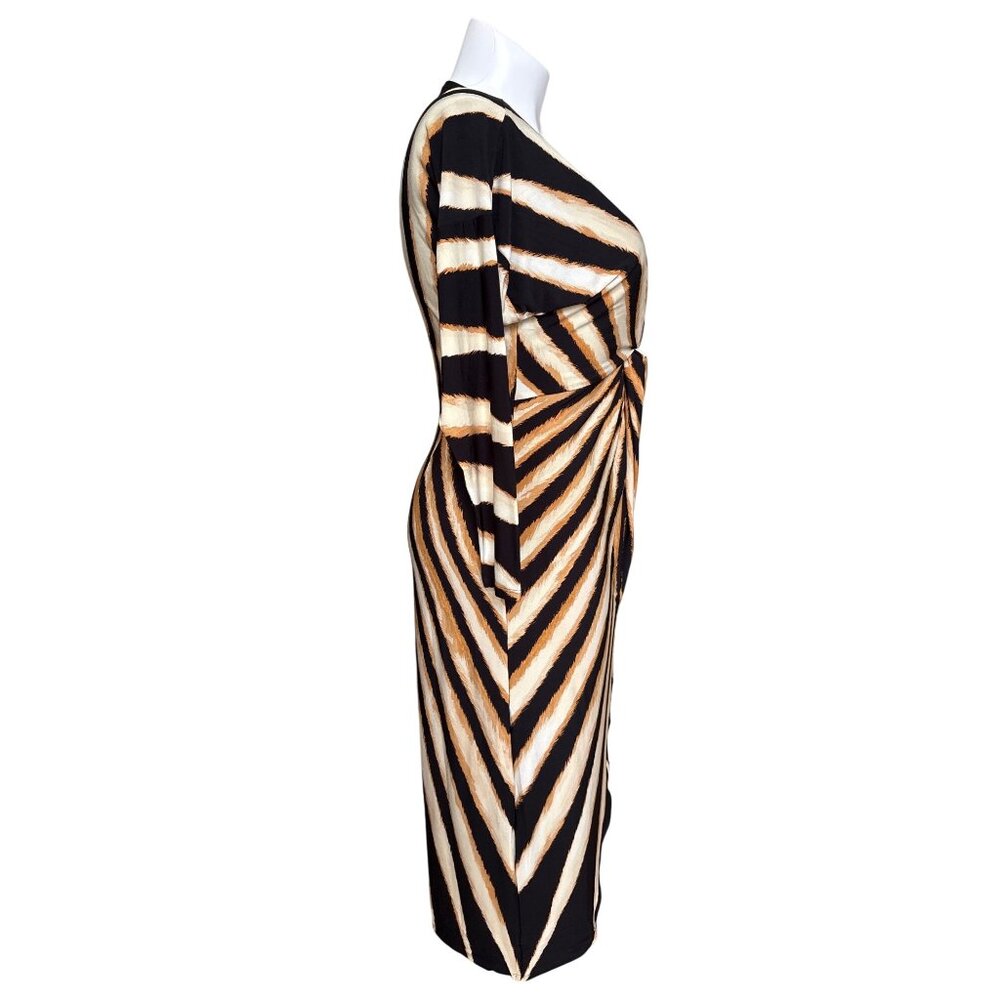 White House Black Market NWT $160 Women's Sunburst Front Twist Midi Dress, LP - Picture 8 of 14